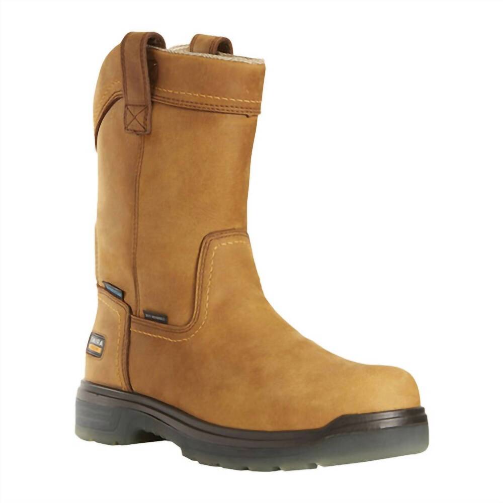 NEW ARIAT men's turbo waterproof pull-on boots in aged bark